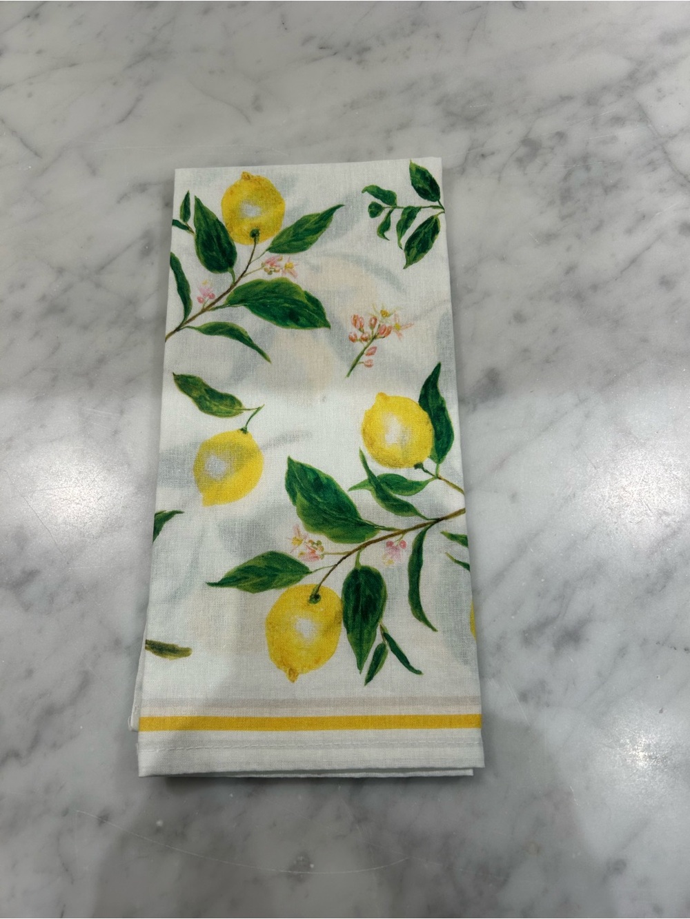 Lemon Print Cotton Napkin Set (8) - Yellow & Green